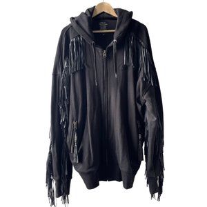 Fringe Zip-up Hoodie
